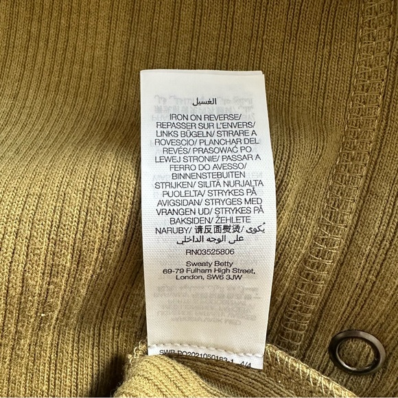 NWT Sweaty Betty Olive Green Ribbed Henley Long Sleeve Cotton Midi Dress Sz S - Picture 16 of 16